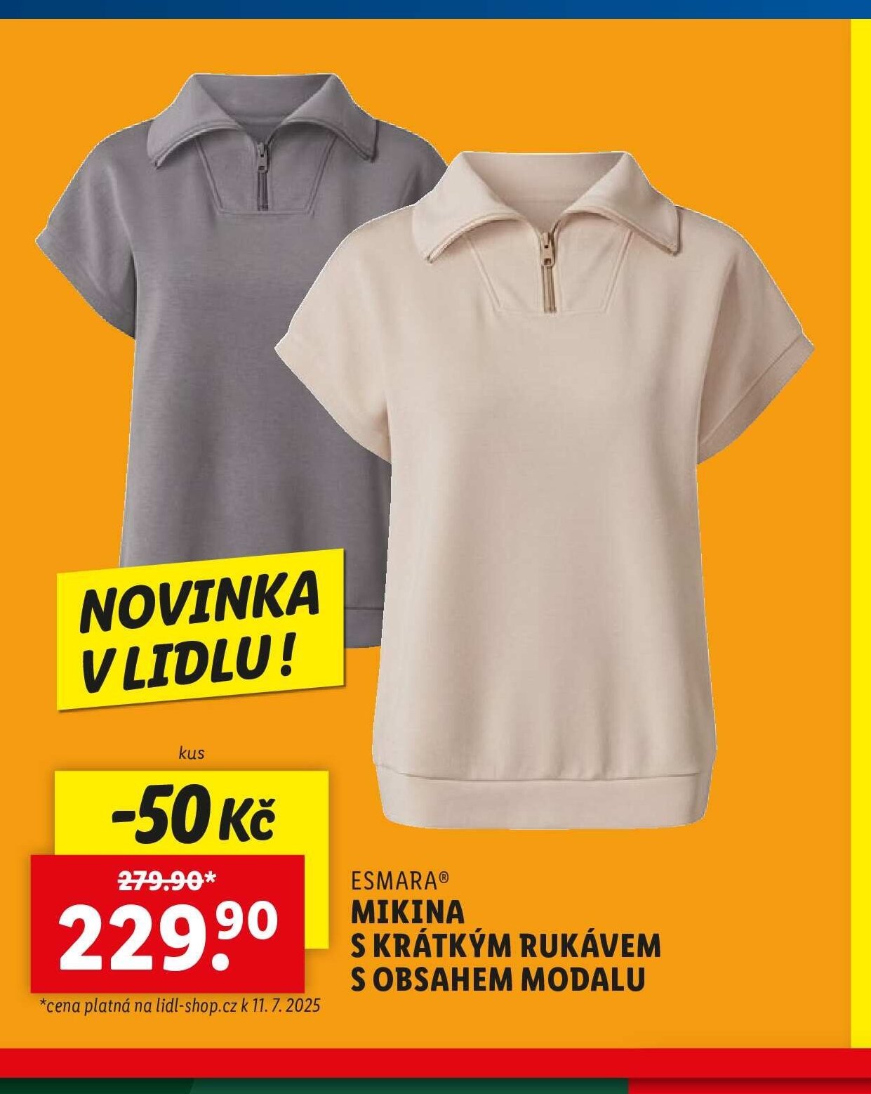 ESMARA MIKINA S KRÁTKÝM RUKÁVEM S OBSAHEM MODALU