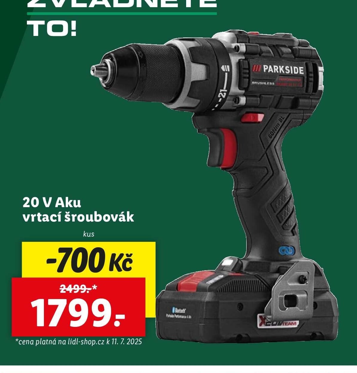 PARKSIDE PERFORMANCE 20 V Aku vrtací šroubovák