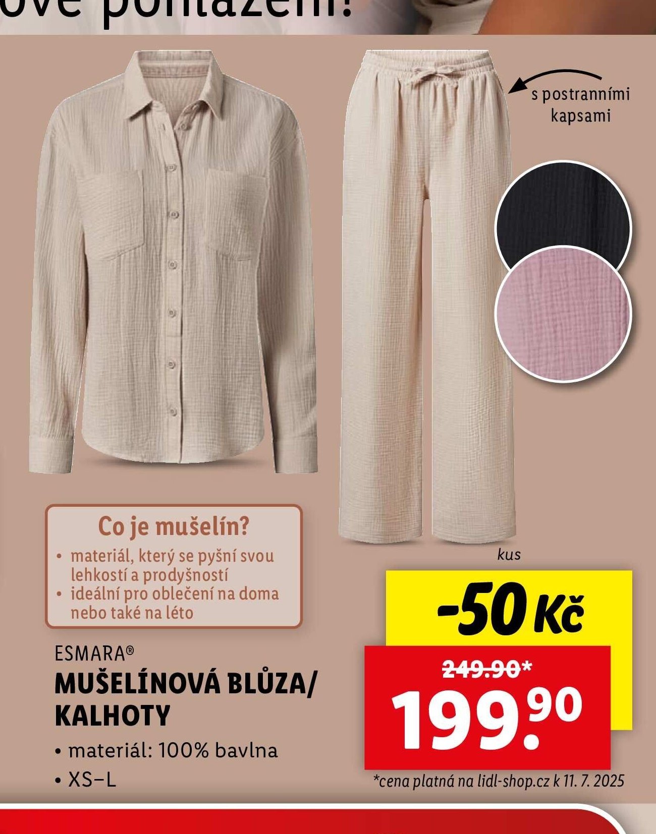 ESMARA® MUŠELÍNOVÁ BLŮZA/KALHOTY