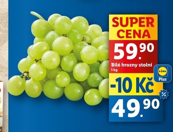 Bílé hrozny stolní