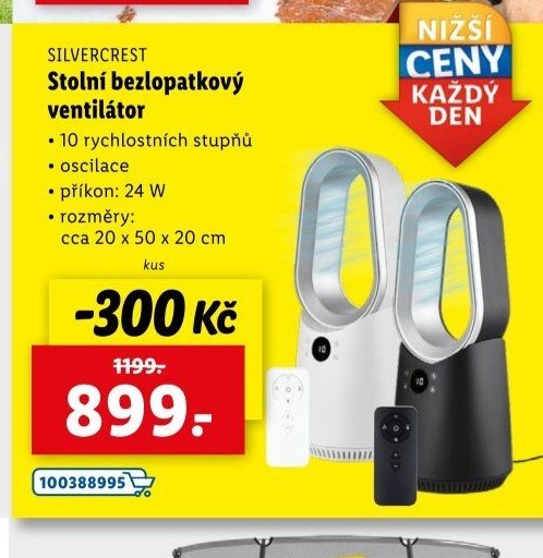 SILVERCREST Stolní bezlopatkový ventilátor