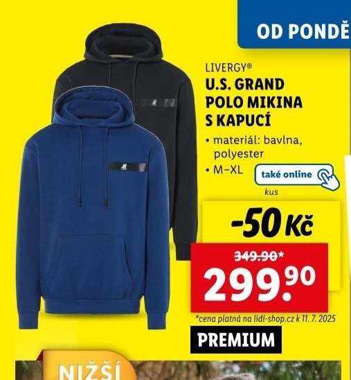 LIVERGY U.S. GRAND POLO MIKINA S KAPUCÍ