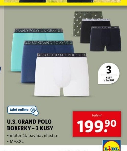 U.S. GRAND POLO BOXERKY – 3 KUSY