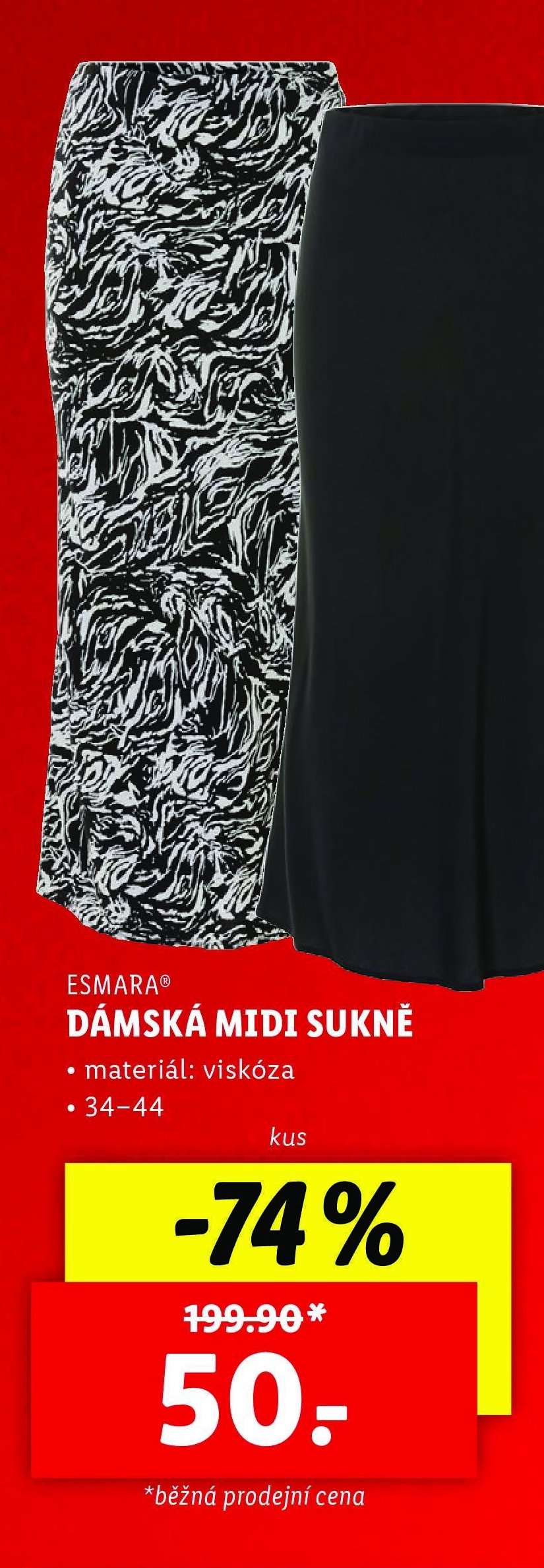 ESMARA DÁMSKÁ MIDI SUKNĚ