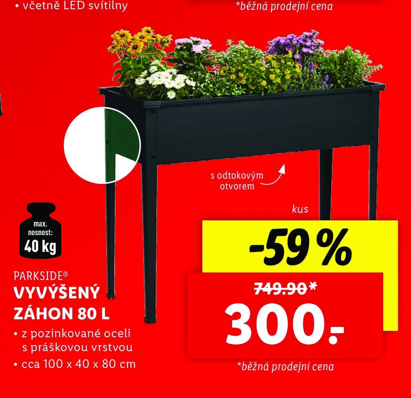PARKSIDE VYVÝŠENÝ ZÁHON 80 L