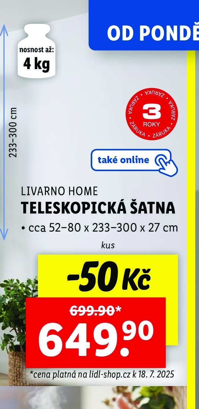 LIVARNO HOME TELESKOPICKÁ ŠATNA