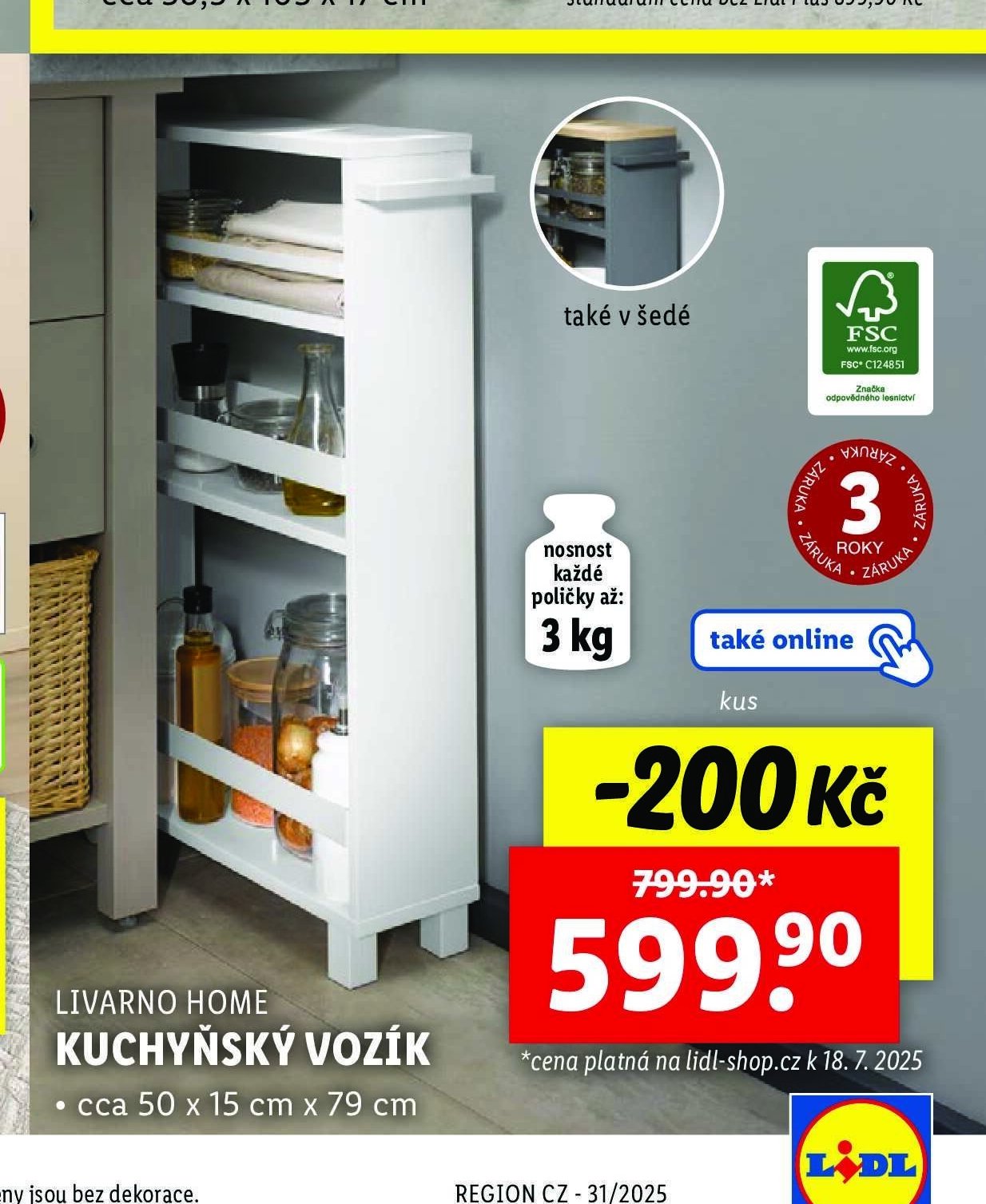 LIVARNO HOME KUCHYŇSKÝ VOZÍK