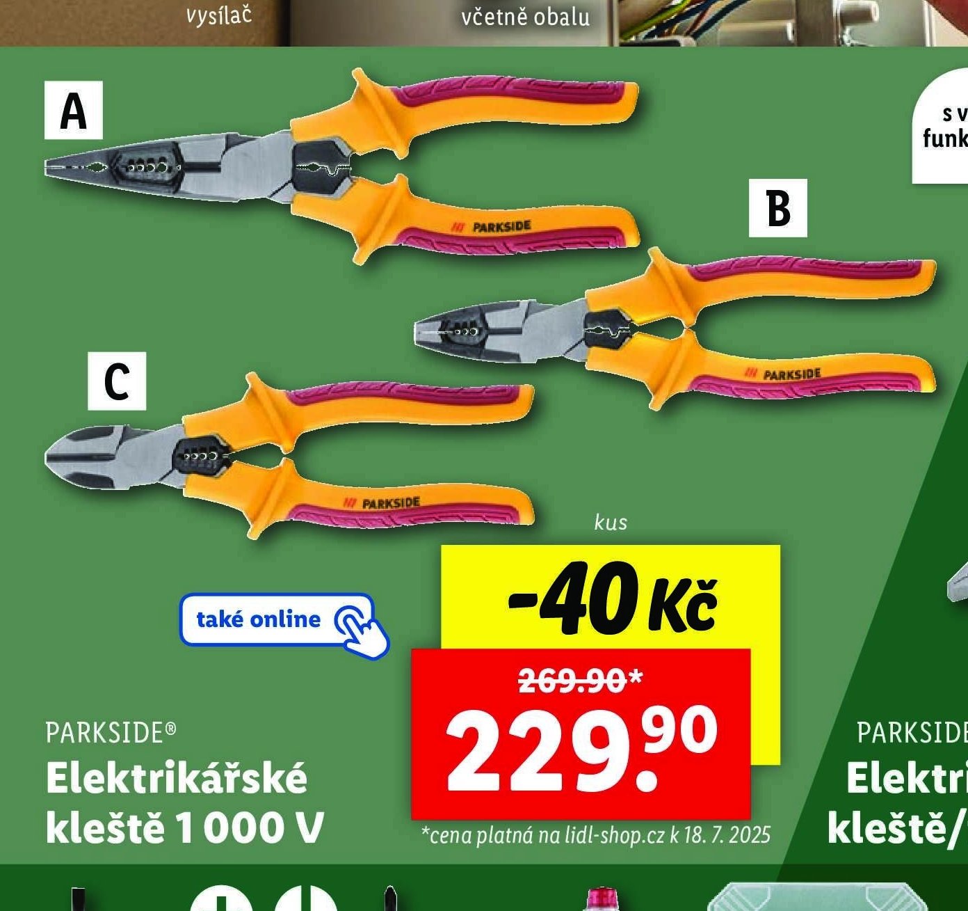 PARKSIDE Elektrikářské kleště 1000 V