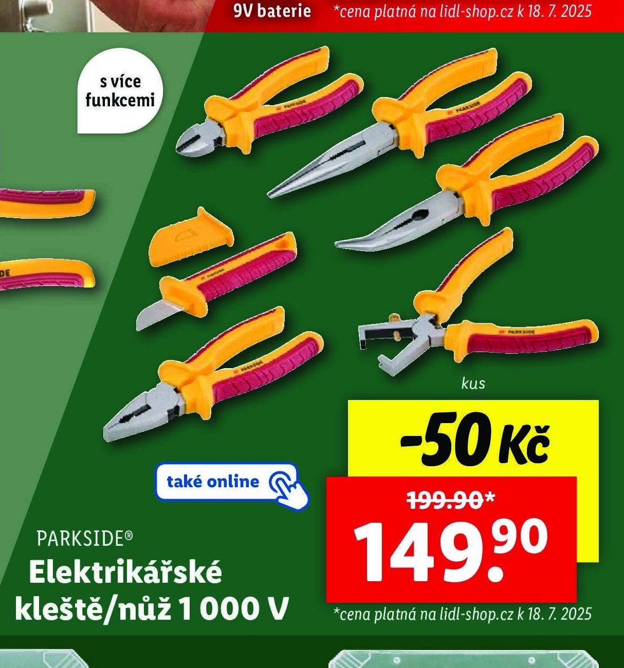 PARKSIDE Elektrikářské kleště/nůž 1000 V