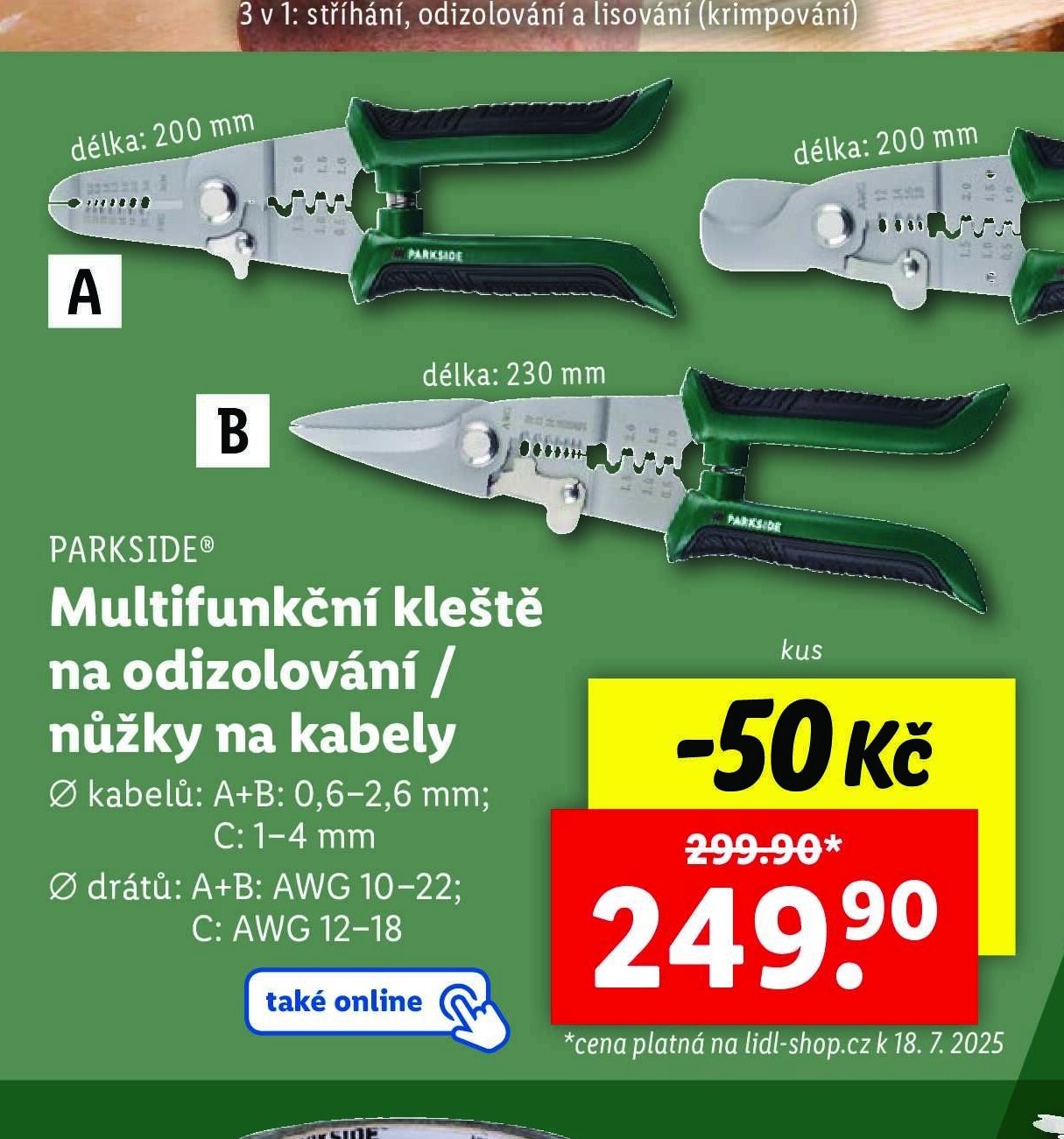 PARKSIDE® Multifunkční kleště na odizolování / nůžky na kabely