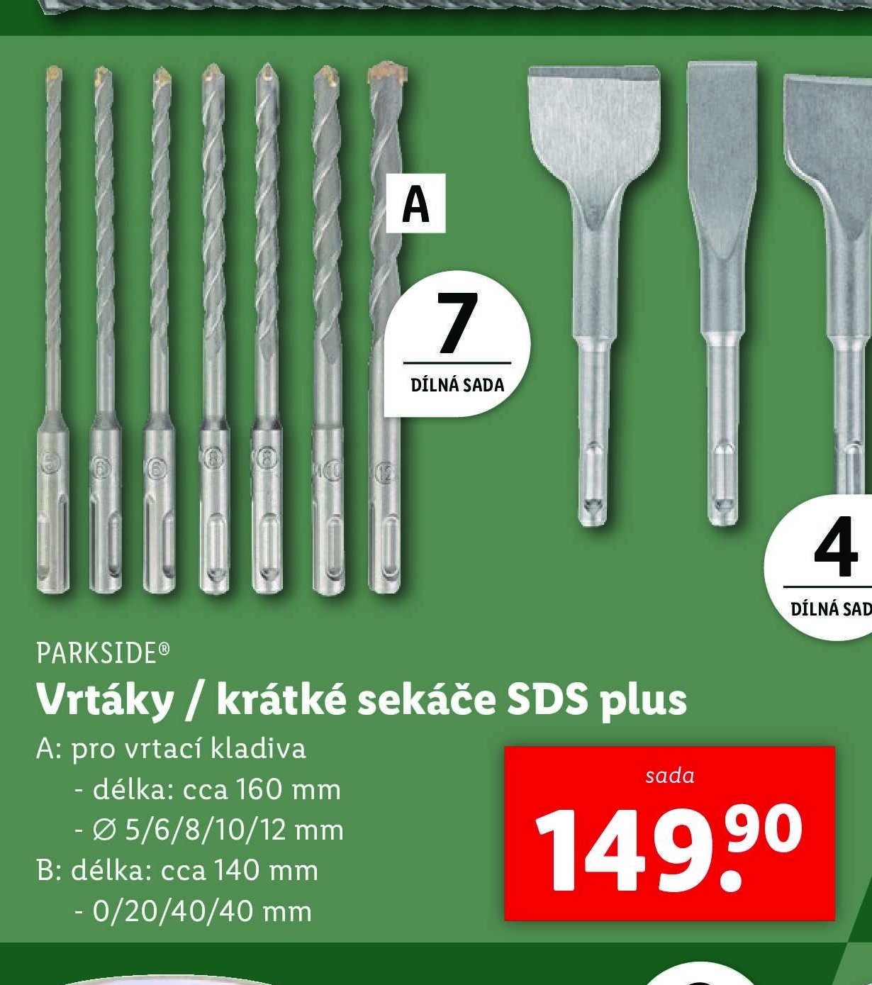PARKSIDE Vrtáky / krátké sekáče SDS plus