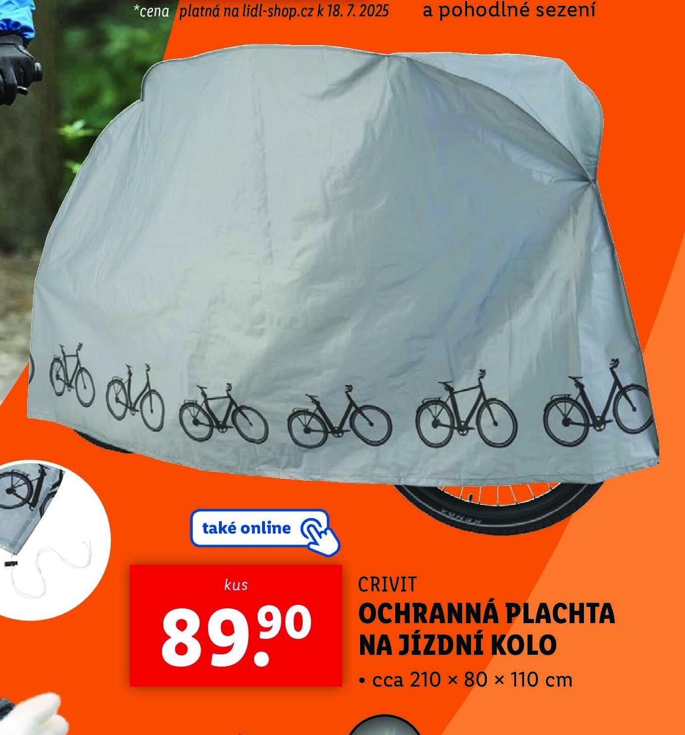 CRIVIT OCHRANNÁ PLACHTA NA JÍZDNÍ KOLO