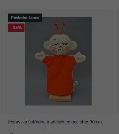 Moravská ústředna maňásek emoce stud 30 cm