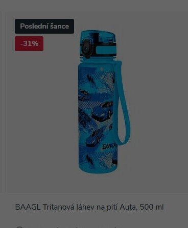 BAAGL Tritanová láhev na pití Auta, 500 ml