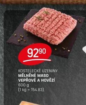 KOSTELECKÉ UZENINY MĚLNĚNÉ MASO VEPŘOVÉ A HOVĚZÍ