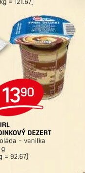 SWIRL PUDINKOVÝ DEZERT čokoláda - vanilka 150 g