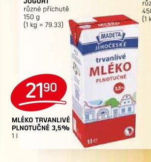 MLÉKO TRVANLIVÉ PLNOTUČNÉ 3,5% 1 l
