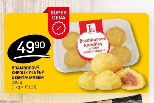 Bramborové knedlíky plněné uzeným masem