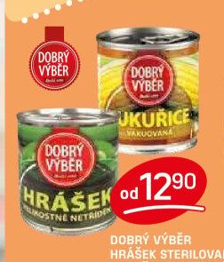 DOBRÝ VÝBĚR HRÁŠEK STERILOVANÝ / KUKUŘICE CUKROVÁ 210 g