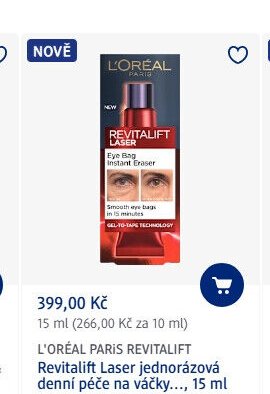 L'ORÉAL PARIS REVITALIFT Laser jednorázová denní péče na váčky..., 15 ml