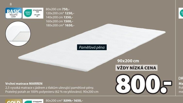 Vrchní matrace MARREN