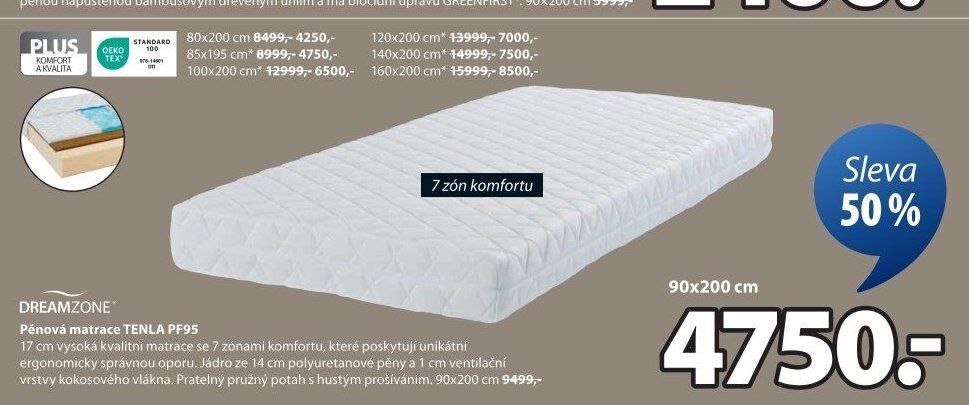 Pěnová matrace TENLA PF95