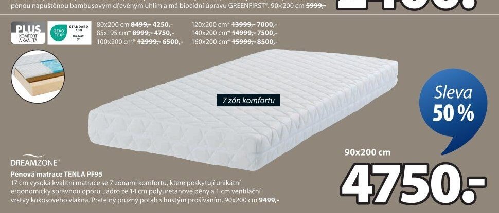 Pěnová matrace TENLA PF95
