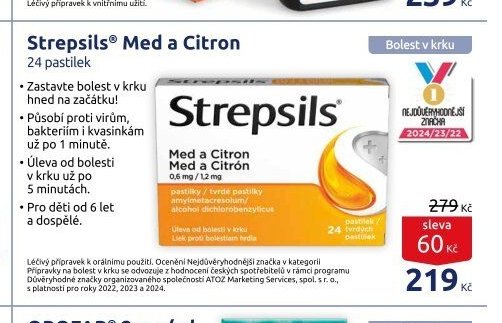 Strepsils Med a Citron