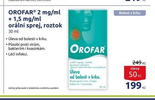 OROFAR 2 mg/ml + 1,5 mg/ml orální sprej, roztok
