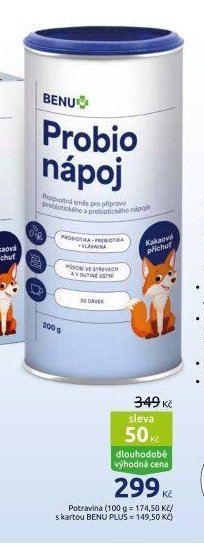 BENU Probio nápoj kakaová příchuť 200g