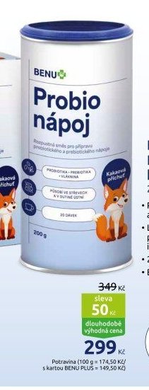 BENU Probio nápoj kakaová příchuť 200 g
