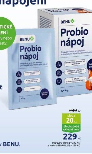 BENU Probio nápoj kakaová příchuť 10x 10 g