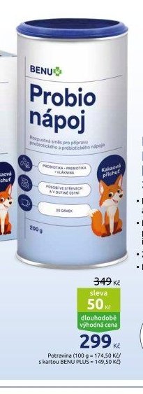 BENU Probio nápoj kakaová příchuť 200 g