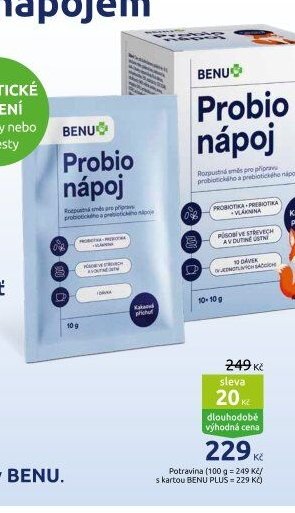 BENU Probio nápoj kakaová příchuť 10x10g