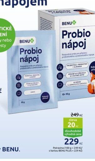BENU Probio nápoj kakaová příchuť 10x10 g