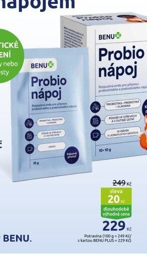 BENU Probio nápoj kakaová příchuť 10x 10 g