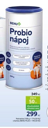 BENU Probio nápoj kakaová příchuť 200 g