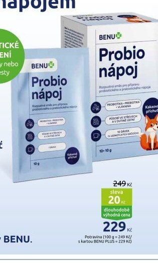 BENU Probio nápoj kakaová příchuť 10x10g