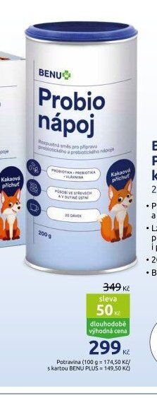 BENU Probio nápoj kakaová příchuť 200g