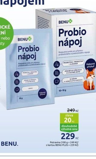 BENU Probio nápoj kakaová příchuť 10x 10 g