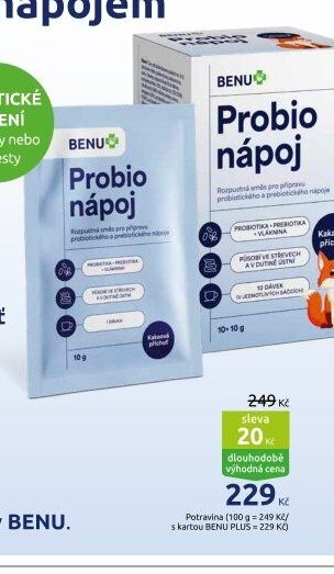 BENU Probio nápoj kakaová příchuť 10x10g