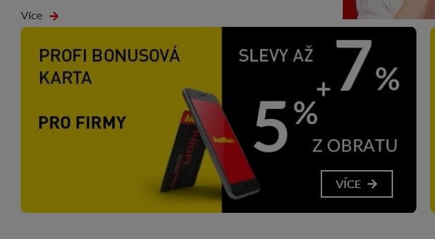Profi bonusová karta pro firmy