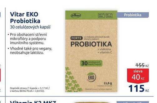 Vitar EKO Probiotika 30 celulózových kapslí
