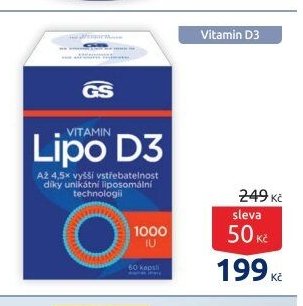 GS Vitamin Lipo D3 1000 IU 60 kapslí