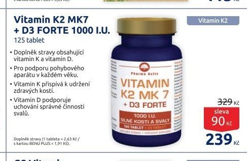 Vitamin K2 MK7 + D3 FORTE 1000 I.U.