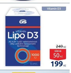 GS Vitamin Lipo D3 1000 IU 60 kapslí