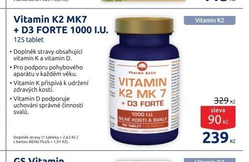 Vitamin K2 MK7 + D3 FORTE 1000 I.U.
