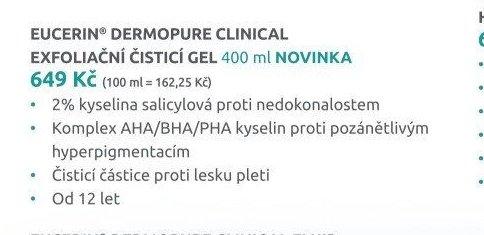 EUCERIN DERMOPURE CLINICAL EXFOLIAČNÍ ČISTICÍ GEL 400 ml