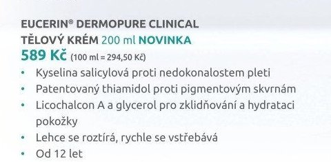 EUCERIN DERMOPURE CLINICAL TĚLOVÝ KRÉM 200 ml