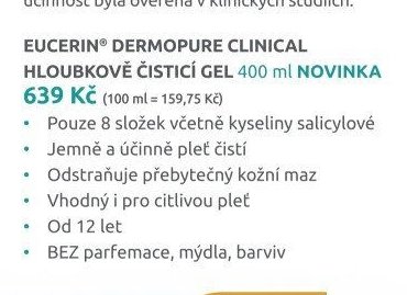 EUCERIN DERMOPURE CLINICAL HLOUBKOVĚ ČISTICÍ GEL